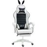 Vinsetto Silla Gaming Profesional de Cuero PU con Altura Ajustable Inclinable 135° Reposacabezas 65x63x136-142 cm Negro y Blanco