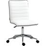 Vinsetto Silla de Oficina Ergonómica Silla Escritorio Giratoria con Altura Ajustable Respaldo Tapizado en Piel Sintética 47x57x76,5-86,5 cm Blanco