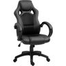 Silla de Ordenador Juvenil Ergonómica Regulable con Ruedas Silla Gaming Negro 71x61x108-118 cm PU,PVC y Tela de Malla HOMCOM   Aosom ES