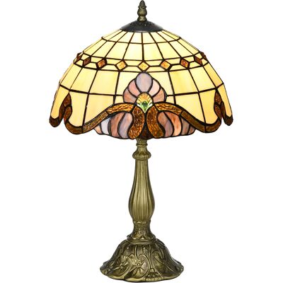 Homcom Lámpara de Mesa Hecha a Mano Estilo Clásico Lámpara de Noche de Vidrio para Dormitorio Salón Ø30x48 cm Multicolor Homcom Lámpara de Mesa Hecha a Mano Estilo Clásico Lámpara de Noche de Vidrio para Dormitorio Salón Ø30x48 cm Multicolor