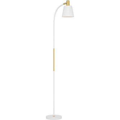 Homcom Lámpara de Pie LED con Altura Ajustable y Pantalla para Lectura 49x21x127-160 cm Blanco y Dorado Homcom Lámpara de Pie LED con Altura Ajustable y Pantalla para Lectura 49x21x127-160 cm Blanco y Dorado