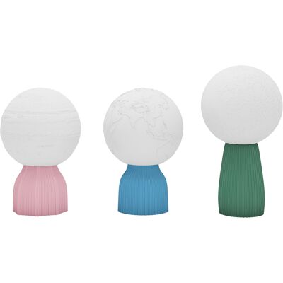 Homcom Juego de 3 Lámparas de Mesita de Noche 3D con 3 Colores Brillo Ajustable en 10 Niveles Conexión USB Blanco Homcom Juego de 3 Lámparas de Mesita de Noche 3D con 3 Colores Brillo Ajustable en 10 Niveles Conexión USB Blanco