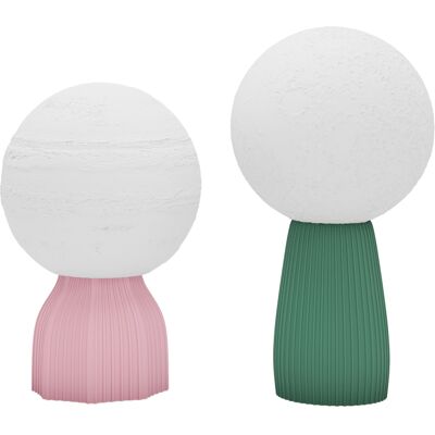 Homcom Set de lámparas de mesa en diseño planetario tricolor USB plástico Blanco Aosom España Homcom Set de lámparas de mesa en diseño planetario tricolor USB plástico Blanco Aosom España