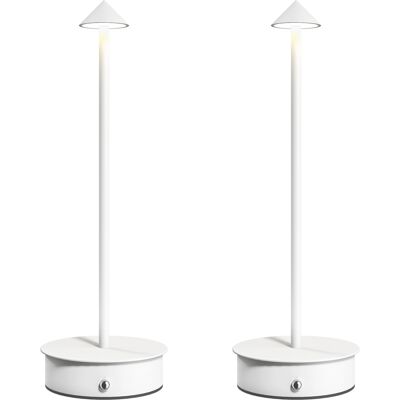 Homcom Juego de 2 Lámparas de Mesa LED Recargables con USB y Control Táctil y Luz Regulable Ø10x30 cm Blanco Homcom Juego de 2 Lámparas de Mesa LED Recargables con USB y Control Táctil y Luz Regulable Ø10x30 cm Blanco