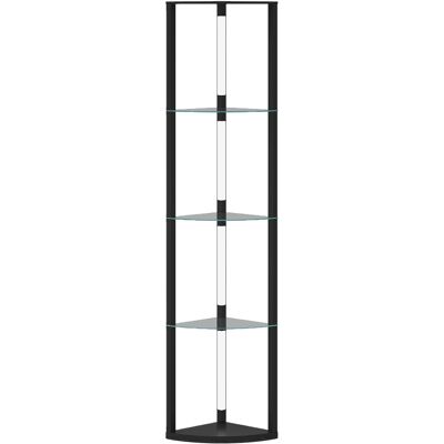 Homcom Lámpara de Pie con 5 Estantes y Luz LED, 3 Niveles de Luminosidad e Interruptor de Pedal, Negro Aosom España Homcom Lámpara de Pie con 5 Estantes y Luz LED, 3 Niveles de Luminosidad e Interruptor de Pedal, Negro Aosom España