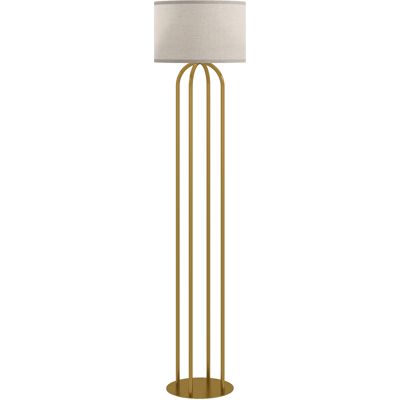 Homcom Lámpara de pie para salón, lámpara de pie con pantalla de lino e interruptor de pie, Ø 38 x 161 cm, dorado y beige Aosom España Homcom Lámpara de pie para salón, lámpara de pie con pantalla de lino e interruptor de pie, Ø 38 x 161 cm, dorado y beige Aosom España