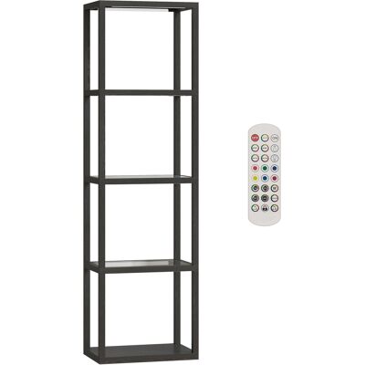 Homcom Lámpara RGB con estantes de cristal 4 niveles — LED, mando y sincronización musical, Negro Aosom España Homcom Lámpara RGB con estantes de cristal 4 niveles — LED, mando y sincronización musical, Negro Aosom España