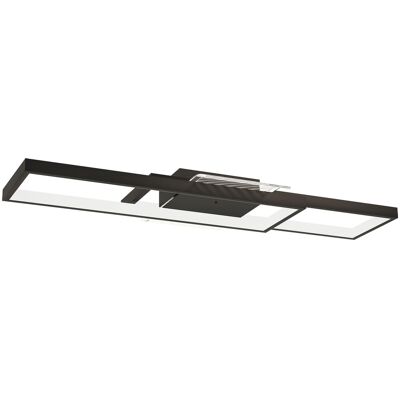 Homcom Lámpara de techo LED 43W 4600 lm 3000-6000K regulable lámpara de techo plana con control remoto interruptor de pared 70 x 30 x 7 cm Negro Homcom Lámpara de techo LED 43W 4600 lm 3000-6000K regulable lámpara de techo plana con control remoto interruptor de pared 70 x 30 x 7 cm Negro
