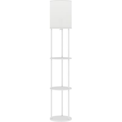 Homcom Lámpara de Pie con Estantes con 3 Temperaturas de Color Control Remoto para Salón Dormitorio Oficina Blanco Homcom Lámpara de Pie con Estantes con 3 Temperaturas de Color Control Remoto para Salón Dormitorio Oficina Blanco