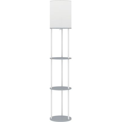 Homcom Lámpara de Pie con Estantes con 3 Temperaturas de Color Control Remoto para Salón Dormitorio Oficina Gris Homcom Lámpara de Pie con Estantes con 3 Temperaturas de Color Control Remoto para Salón Dormitorio Oficina Gris
