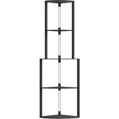 Homcom Lámpara de pie para salón, lámpara con estanterías de esquina de 4 niveles, brillo regulable, 55,5 x 39,5 x 163 cm, negro Aosom España Homcom Lámpara de pie para salón, lámpara con estanterías de esquina de 4 niveles, brillo regulable, 55,5 x 39,5 x 163 cm, negro Aosom España