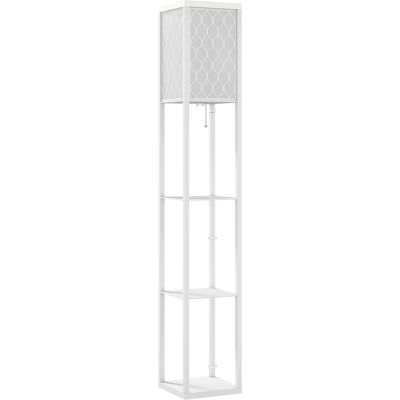 Homcom Lámpara de pie 2 en 1 Moderna con 3 Estantes, Casquillo E27, 26 x 26 x 160 cm, Blanco Aosom España Homcom Lámpara de pie 2 en 1 Moderna con 3 Estantes, Casquillo E27, 26 x 26 x 160 cm, Blanco Aosom España