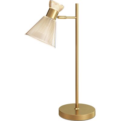 Homcom Lámpara de Mesa Moderna con Pantalla de Vidrio Regulable Ámbar y Satinado, Casquillo E27, Oro Aosom España Homcom Lámpara de Mesa Moderna con Pantalla de Vidrio Regulable Ámbar y Satinado, Casquillo E27, Oro Aosom España