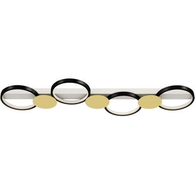 Homcom Lámpara de Techo Regulable con 4 Focos Mando a Distancia Modos de Escena 1500 lm 38 W 3000 K-6500 K Negro y Dorado Homcom Lámpara de Techo Regulable con 4 Focos Mando a Distancia Modos de Escena 1500 lm 38 W 3000 K-6500 K Negro y Dorado