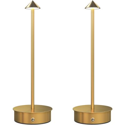 Homcom Juego de 2 Lámparas de Mesa LED Recargables con USB y Control Táctil y Luz Regulable Ø10x30 cm Dorado Homcom Juego de 2 Lámparas de Mesa LED Recargables con USB y Control Táctil y Luz Regulable Ø10x30 cm Dorado