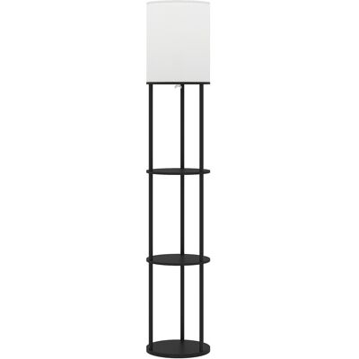 Homcom Lámpara de Pie con Estantes con 3 Temperaturas de Color Control Remoto para Salón Dormitorio Oficina Negro Homcom Lámpara de Pie con Estantes con 3 Temperaturas de Color Control Remoto para Salón Dormitorio Oficina Negro