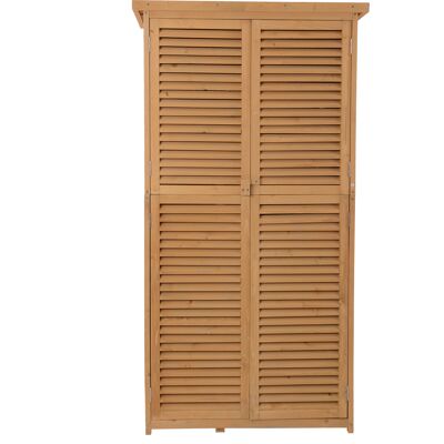 Outsunny Cobertizo de Madera Caseta Exterior Armario para Herramientas de Jardinería Persiana Delantera Compartimientos de Diferentes Tamaños 87x46.5x160cm Madera Maciza Aosom España Outsunny Cobertizo de Madera Caseta Exterior Armario para Herramientas de Jardinería Persiana Delantera Compartimientos de Diferentes Tamaños 87x46.5x160cm Madera Maciza Aosom España