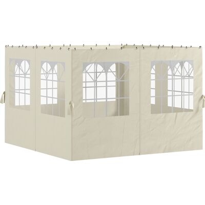Outsunny Paredes Laterales de Sustitución para Pérgola 3x3 m con Protección UV Ventanas Transparentes y Cortinas Ajustables Crema Outsunny Paredes Laterales de Sustitución para Pérgola 3x3 m con Protección UV Ventanas Transparentes y Cortinas Ajustables Crema