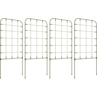 Outsunny Juego de 4 Enrejados de Jardín Soportes para Enredaderas de Acero para Plantas Trepadoras y Decoración 40x90 cm Verde Aosom España Outsunny Juego de 4 Enrejados de Jardín Soportes para Enredaderas de Acero para Plantas Trepadoras y Decoración 40x90 cm Verde Aosom España