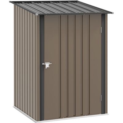 Outsunny Cobertizo de Jardín Metálica 1x1,03x1,6 m Caseta de Jardín con 1 Puerta y Cerradura para Almacenamiento de Herramientas Marrón Aosom España Outsunny Cobertizo de Jardín Metálica 1x1,03x1,6 m Caseta de Jardín con 1 Puerta y Cerradura para Almacenamiento de Herramientas Marrón Aosom España