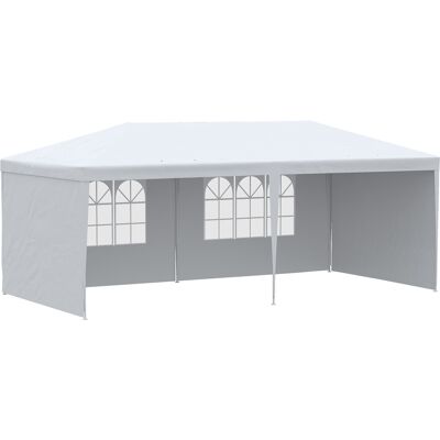 Outsunny Carpa de Jardín 6x3m con 4 Paredes Laterales 2 Ventanas Visibles Cenador Gazebo de Exterior para Fiestas Eventos Blanco Aosom España Outsunny Carpa de Jardín 6x3m con 4 Paredes Laterales 2 Ventanas Visibles Cenador Gazebo de Exterior para Fiestas Eventos Blanco Aosom España