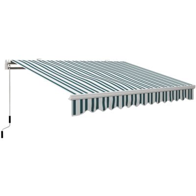 Outsunny Toldo de Brazo Enrollable con Manivela en Metal y Aluminio, 4x2,5 m, Verde y Blanco Aosom España Outsunny Toldo de Brazo Enrollable con Manivela en Metal y Aluminio, 4x2,5 m, Verde y Blanco Aosom España