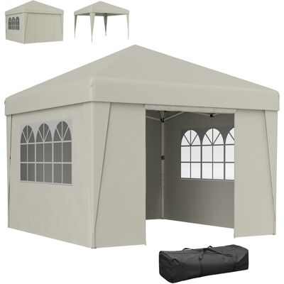 Pabellón de jardín Outsunny 3x3m protección UV 30+ con ventanas - Carpa de jardín Pabellón de jardín Outsunny 3x3m protección UV 30+ con ventanas - Carpa de jardín