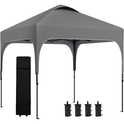 Outsunny Carpa de jardín Pop-up plegable 2,5x2,5 m altura ajustable tela Oxford anti UV50+ estructura de acero bolsa de transporte Aosom España Outsunny Carpa de jardín Pop-up plegable 2,5x2,5 m altura ajustable tela Oxford anti UV50+ estructura de acero bolsa de transporte Aosom España