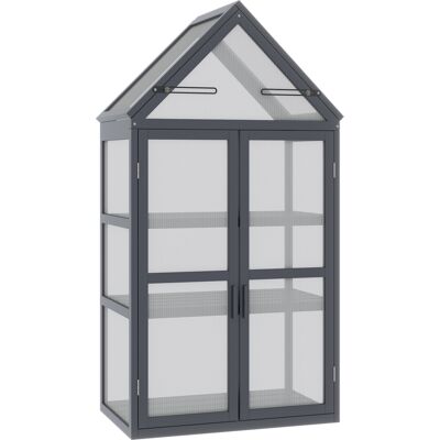 Outsunny Mini Invernadero de 3 Niveles para Plantas con Techo Abatible y Puertas Dobles Resistente a la Intemperie 70,5x42x132 cm Aosom España Outsunny Mini Invernadero de 3 Niveles para Plantas con Techo Abatible y Puertas Dobles Resistente a la Intemperie 70,5x42x132 cm Aosom España