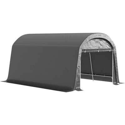 Outsunny Cobertizo de jardín con Lona de Plástico, Carpa de Herramientas, Garaje Plegable, 300x450x230 cm, Gris Oscuro Aosom España Outsunny Cobertizo de jardín con Lona de Plástico, Carpa de Herramientas, Garaje Plegable, 300x450x230 cm, Gris Oscuro Aosom España
