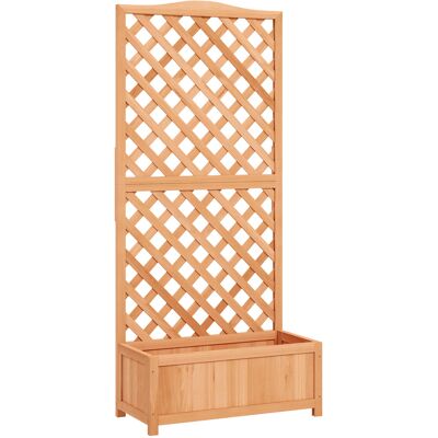 Outsunny Jardinera con enrejado maceta de flores con enrejado fondo con listones madera sólida 76x36x170 cm marrón Aosom España Outsunny Jardinera con enrejado maceta de flores con enrejado fondo con listones madera sólida 76x36x170 cm marrón Aosom España