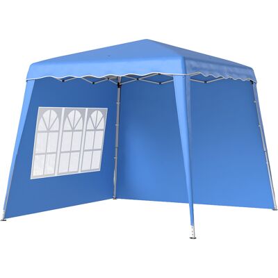 Outsunny Carpa Plegable Pop-up 2,89x2,89m Cenador Pabellón de Jardín con Paredes Laterales Altura Ajustable Protección UV50+ Azul Outsunny Carpa Plegable Pop-up 2,89x2,89m Cenador Pabellón de Jardín con Paredes Laterales Altura Ajustable Protección UV50+ Azul