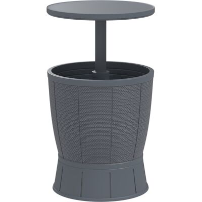 Outsunny Mesa Nevera para Exterior 41 L 3 en 1 Cool Bar Mesa Auxiliar con Altura Ajustable Cubo de Hielo Tapa Elevable Gris Outsunny Mesa Nevera para Exterior 41 L 3 en 1 Cool Bar Mesa Auxiliar con Altura Ajustable Cubo de Hielo Tapa Elevable Gris