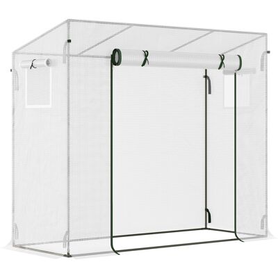 Outsunny Invernadero de Exterior con Ventanas y Marco de Acero Invernadero para Cultivar Tomates Flores 200x76x168 cm Blanco Outsunny Invernadero de Exterior con Ventanas y Marco de Acero Invernadero para Cultivar Tomates Flores 200x76x168 cm Blanco