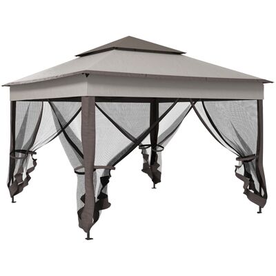 Outsunny Carpa Plegable Gazebo 3,3x3,3 m con 4 Paredes Laterales de Malla Anti-UV y Bolsa de Transporte Gris Aosom España Outsunny Carpa Plegable Gazebo 3,3x3,3 m con 4 Paredes Laterales de Malla Anti-UV y Bolsa de Transporte Gris Aosom España