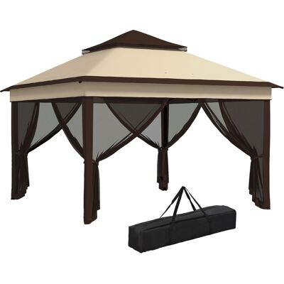 Outsunny Carpa Plegable 3,26x3,26x2,72m con Doble Techo Altura Ajustable Mosquiteras Protección UV30+ y Bolsa de Transporte Beige Outsunny Carpa Plegable 3,26x3,26x2,72m con Doble Techo Altura Ajustable Mosquiteras Protección UV30+ y Bolsa de Transporte Beige
