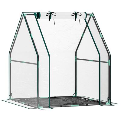 Outsunny Invernadero de Exterior con Puerta con Cremallera Base Impermeable y Marco de Acero 90x90x105 cm Transparente Outsunny Invernadero de Exterior con Puerta con Cremallera Base Impermeable y Marco de Acero 90x90x105 cm Transparente
