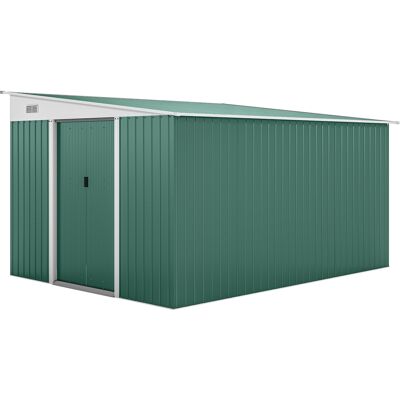 Outsunny Cobertizo de Jardín Exterior 8,9 m² 280x345x201 cm con Puerta y 2 Ventanas para Almacenamiento de Herramientas Verde Outsunny Cobertizo de Jardín Exterior 8,9 m² 280x345x201 cm con Puerta y 2 Ventanas para Almacenamiento de Herramientas Verde