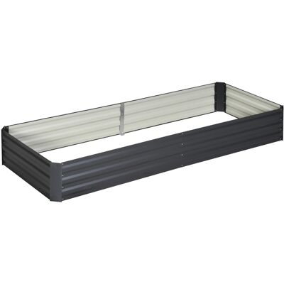Outsunny Jardinera Elevada de Acero Galvanizado Rectangular para Exteriores con Fondo Abierto 241x90,5x30 cm Gris Outsunny Jardinera Elevada de Acero Galvanizado Rectangular para Exteriores con Fondo Abierto 241x90,5x30 cm Gris