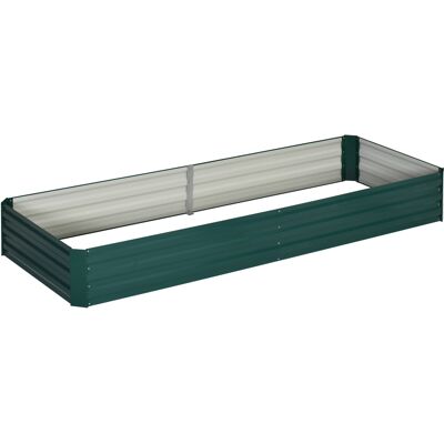 Outsunny Jardinera Elevada de Acero Galvanizado Rectangular para Exteriores con Fondo Abierto 241x90,5x30 cm Verde Outsunny Jardinera Elevada de Acero Galvanizado Rectangular para Exteriores con Fondo Abierto 241x90,5x30 cm Verde