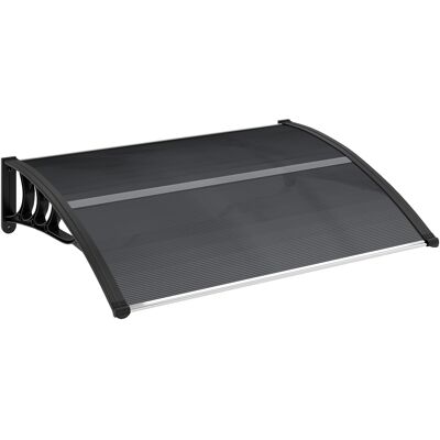Outsunny Marquesina de Protección contra Sol y Lluvia 100x75x23 cm con Cubierta de Policarbonato para Puertas y Ventanas Negro Outsunny Marquesina de Protección contra Sol y Lluvia 100x75x23 cm con Cubierta de Policarbonato para Puertas y Ventanas Negro