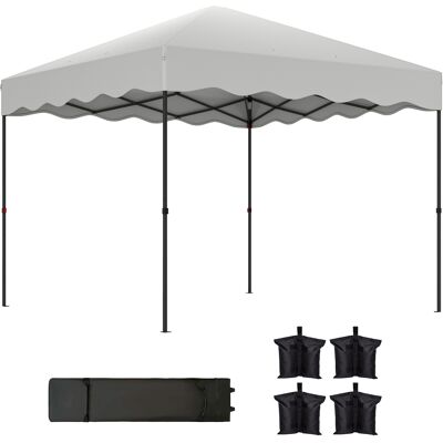 Outsunny Carpa Plegable 3x3m Cenador de Jardín con Protección UV Altura Ajustable y Bolsa con Ruedas para 6-9 Personas Blanco Aosom España Outsunny Carpa Plegable 3x3m Cenador de Jardín con Protección UV Altura Ajustable y Bolsa con Ruedas para 6-9 Personas Blanco Aosom España