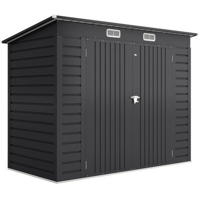 Outsunny Caseta de Jardín Exterior 2,7m² 249x121x183 cm con Doble Puerta 2 Ventilaciones y Pestillo Gris Aosom España Outsunny Caseta de Jardín Exterior 2,7m² 249x121x183 cm con Doble Puerta 2 Ventilaciones y Pestillo Gris Aosom España