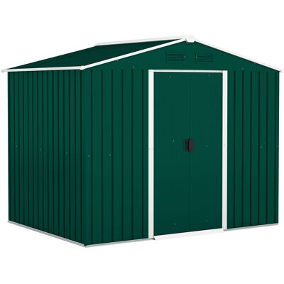 Outsunny Caseta de Jardín con 4 Ventanas y Puertas Correderas 3,6m² Verde Aosom España Outsunny Caseta de Jardín con 4 Ventanas y Puertas Correderas 3,6m² Verde Aosom España