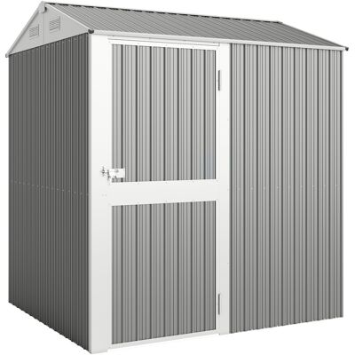 Outsunny Cobertizo Metálico de Jardín 3,51 m² con Ventilación y Cerradura, 209x177x236 cm, Gris Plateado Aosom España Outsunny Cobertizo Metálico de Jardín 3,51 m² con Ventilación y Cerradura, 209x177x236 cm, Gris Plateado Aosom España