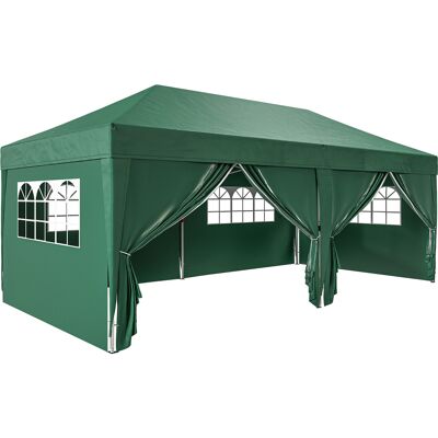 Outsunny Pabellón aprox. 6x3m Estable Resistente al invierno Pop-up Pabellón plegable con ventana, puerta con cremallera, paneles laterales, protección UV Outsunny Pabellón aprox. 6x3m Estable Resistente al invierno Pop-up Pabellón plegable con ventana, puerta con cremallera, paneles laterales, protección UV