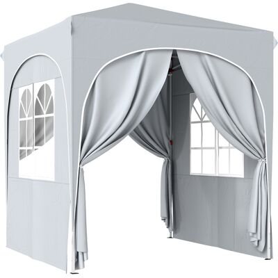 Outsunny Pérgola de jardín 2 x 2 m pop-up carpa plegable altura ajustable protección UV50+ 4 paredes laterales bolsa gris claro Aosom España Outsunny Pérgola de jardín 2 x 2 m pop-up carpa plegable altura ajustable protección UV50+ 4 paredes laterales bolsa gris claro Aosom España