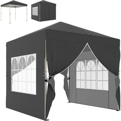 Outsunny Carpa de jardín 2,5 x 2,5 m pop up carpa plegable ajustable en altura protección UV50+ montaje fácil gris oscuro Aosom España Outsunny Carpa de jardín 2,5 x 2,5 m pop up carpa plegable ajustable en altura protección UV50+ montaje fácil gris oscuro Aosom España
