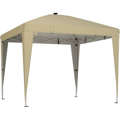 Outsunny Pérgola Plegable 3x3 m con Iluminación y Bolsa de Transporte, 297x297x288 cm, Crema Aosom España Outsunny Pérgola Plegable 3x3 m con Iluminación y Bolsa de Transporte, 297x297x288 cm, Crema Aosom España