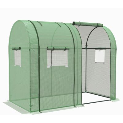 Outsunny Invernadero Resistente con 4 Ventanas 2 Puertas con Cremallera Anti-UV para Cultivo de Plantas Verde 185x94x150 cm Aosom España Outsunny Invernadero Resistente con 4 Ventanas 2 Puertas con Cremallera Anti-UV para Cultivo de Plantas Verde 185x94x150 cm Aosom España